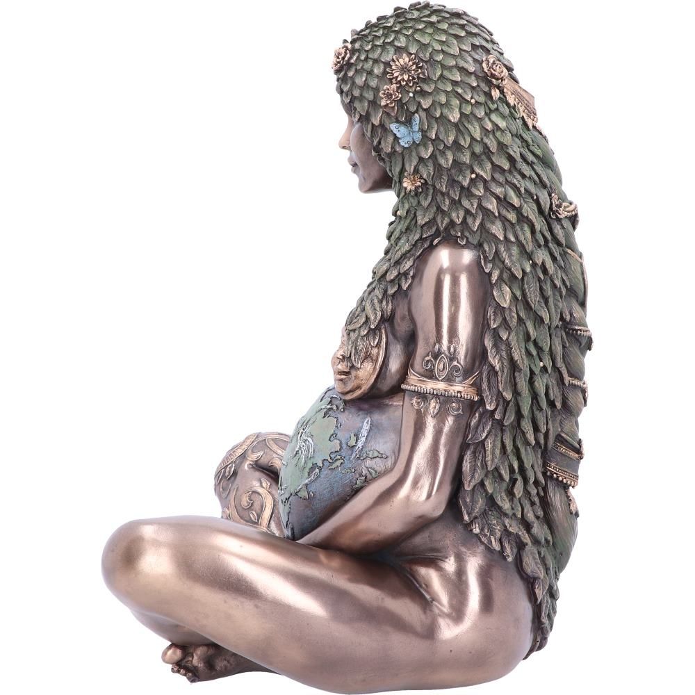 Mother Earth - Figurine de couleur bronze de la Terre Mère Gaia éthérée 30cm - flash vidéo