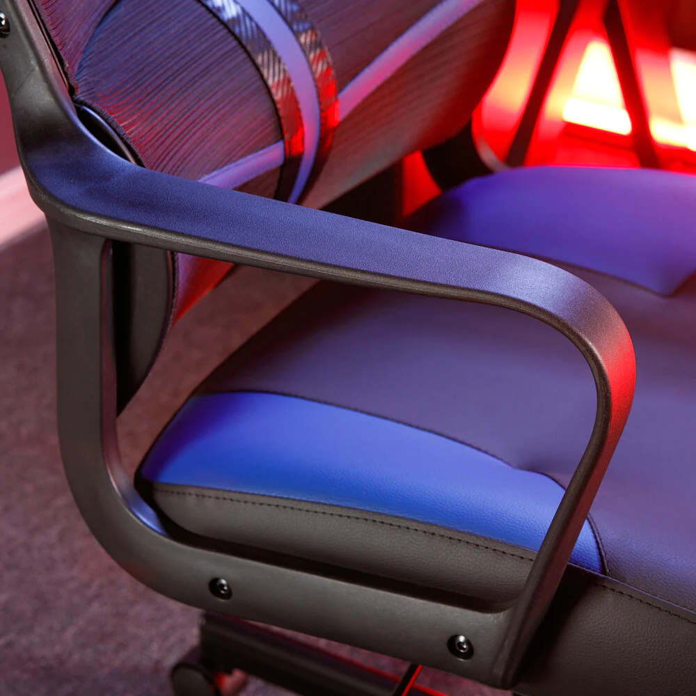 X Rocker - Chaise de jeu compacte Helix Bleu - flash vidéo