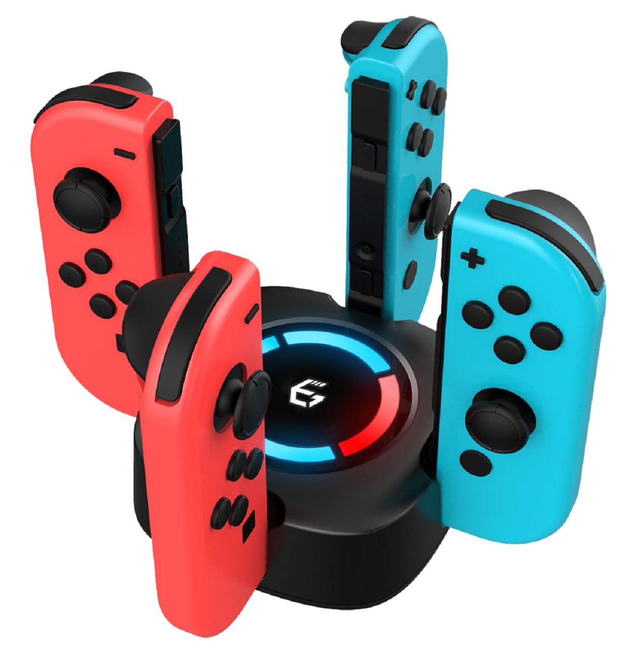 EgoGear - Socle de charge premium SCH25 noir pour manettes Joy-Con de la Switch et Switch OLED - flash vidéo