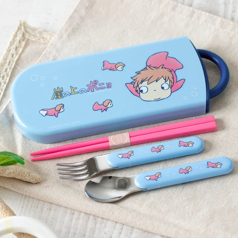 Ghibli - Ponyo sur la falaise - Set Baguettes Cuillère Fourchette Ponyo dans la mer - flash vidéo