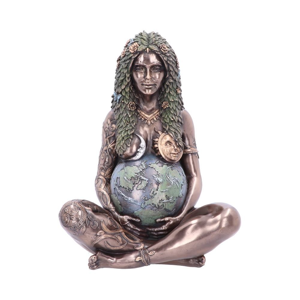Mother Earth - Figurine de couleur bronze de la Terre Mère Gaia éthérée 30cm - flash vidéo