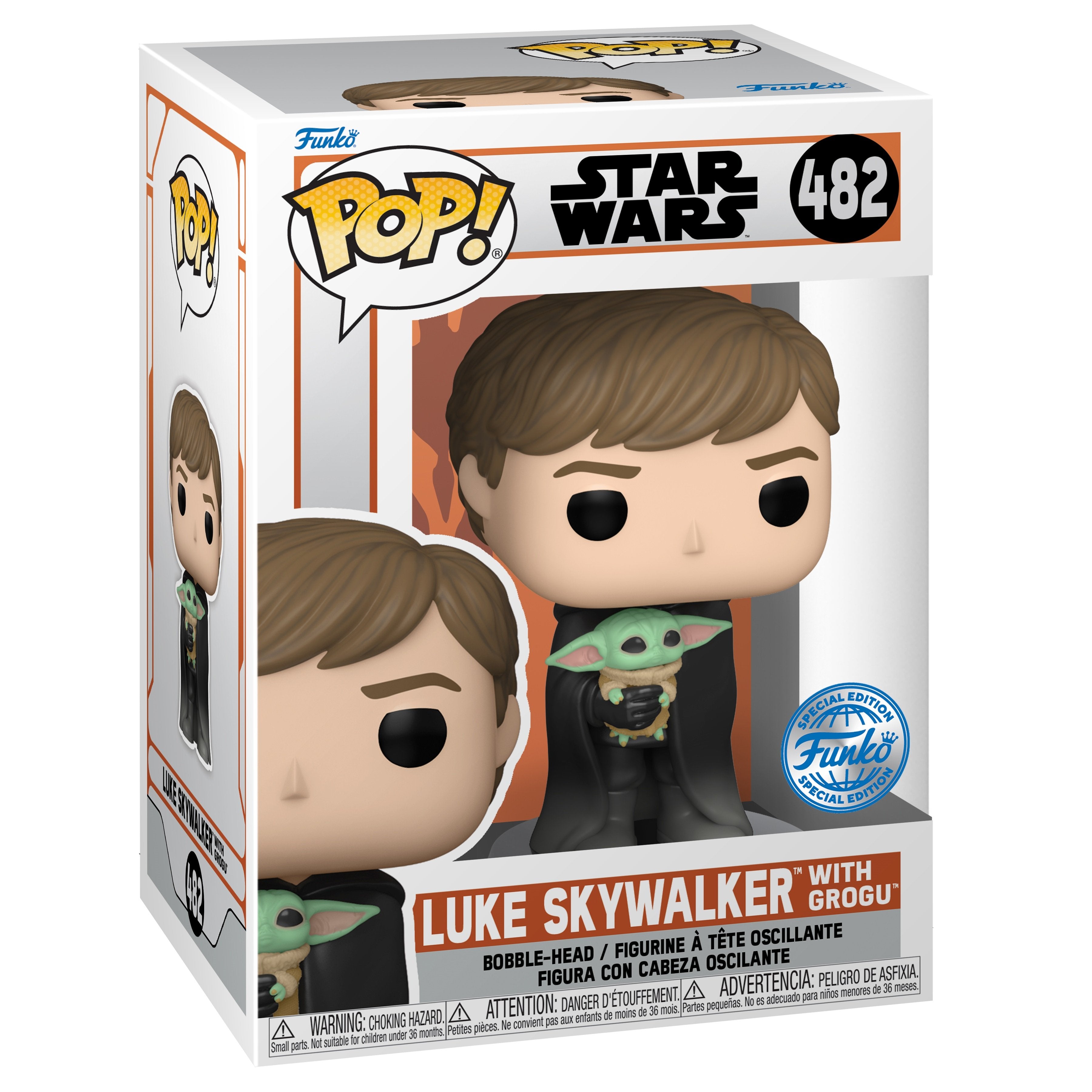 Funko Pop! & Tee: Star Wars: The Mandalorian - Luke Skywalker with Grogu - M - flash vidéo