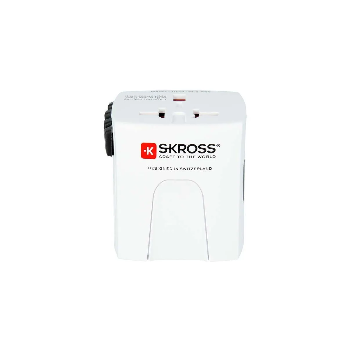 Skross - Adaptateur de voyage MUV PRO 2 pôles + 1 USB charge rapide + 1 Type-C 2500 mA Blanc - flash vidéo