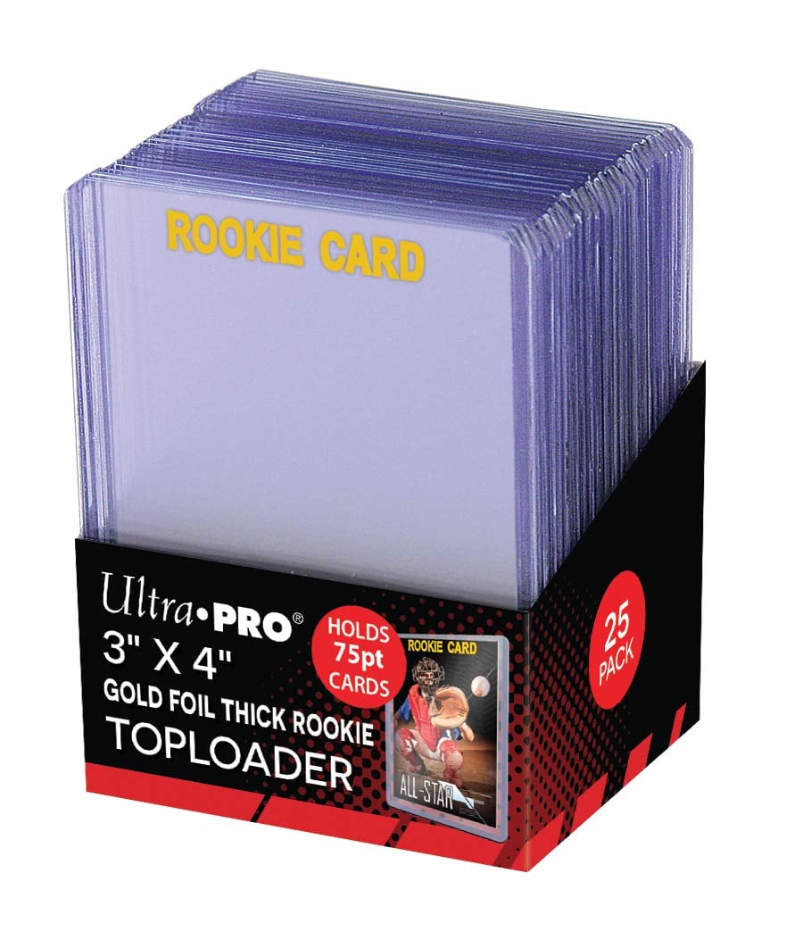 Ultra Pro - Protèges Cartes Standard Toploader Transparent Rookie Gold par 25 (63 x 88 mm) - flash vidéo