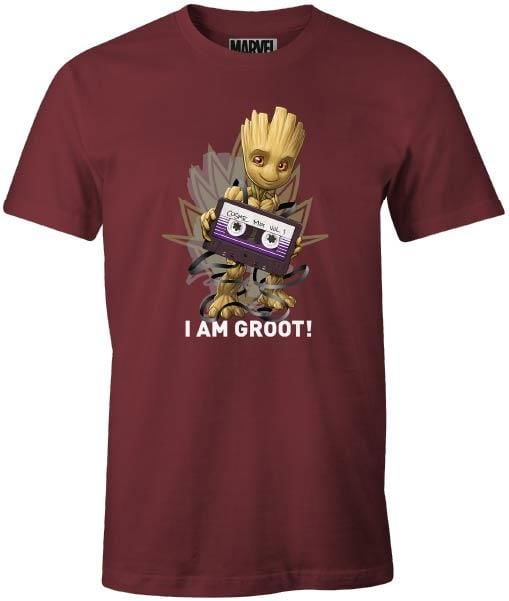 Marvel - Les Gardiens de la Galaxie - T-shirt Bordeaux Hommes - Je suis Groot - S - flash vidéo