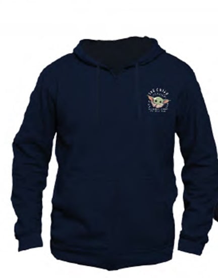 Star Wars - The Mandalorian The Child Navy Men's Sweat Zippe Hoodie - L - flash vidéo
