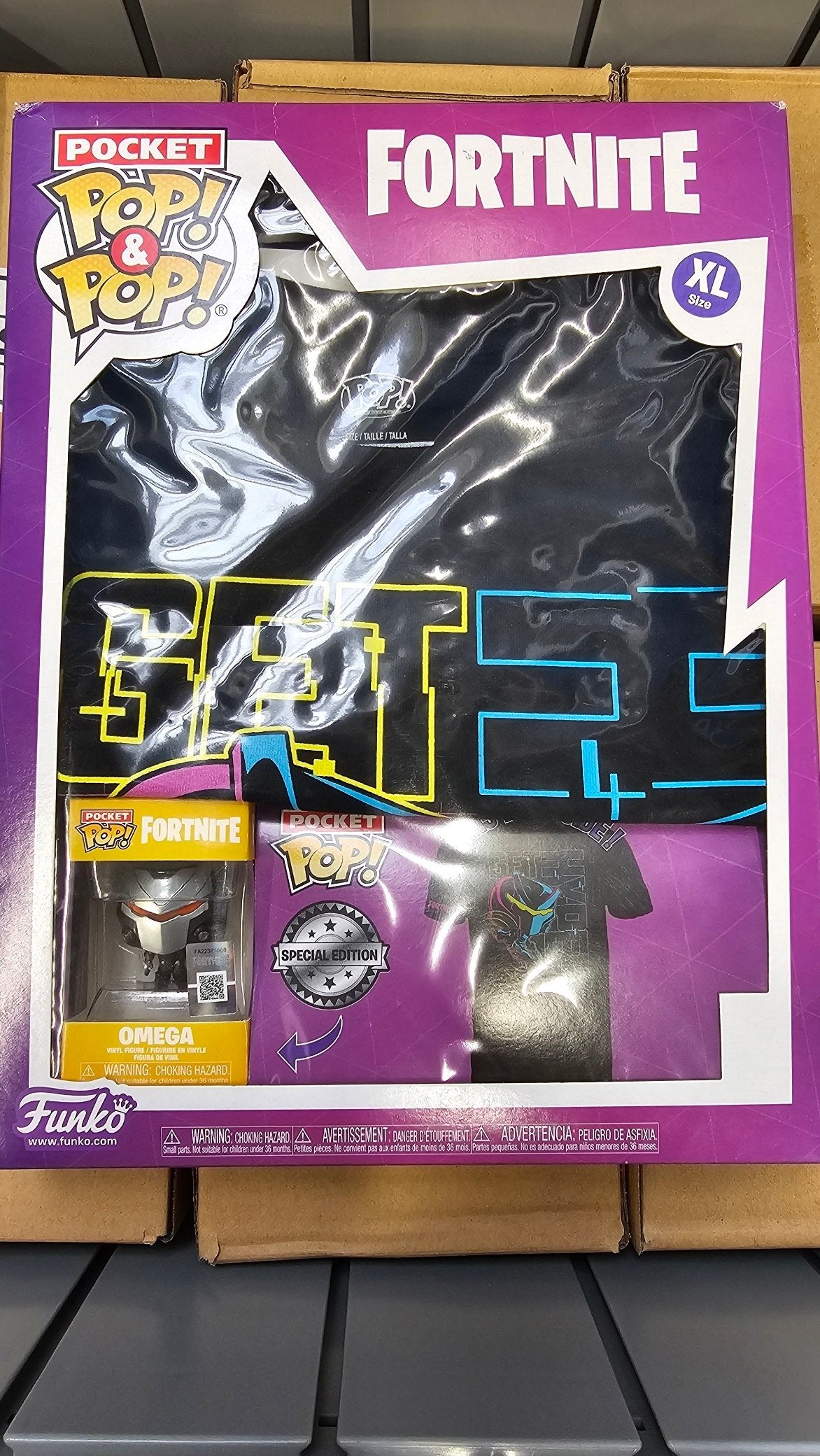 Funko Pocket Pop! & T-Shirt Fortnite Omega - Size XL ENG Merchandising - flash vidéo