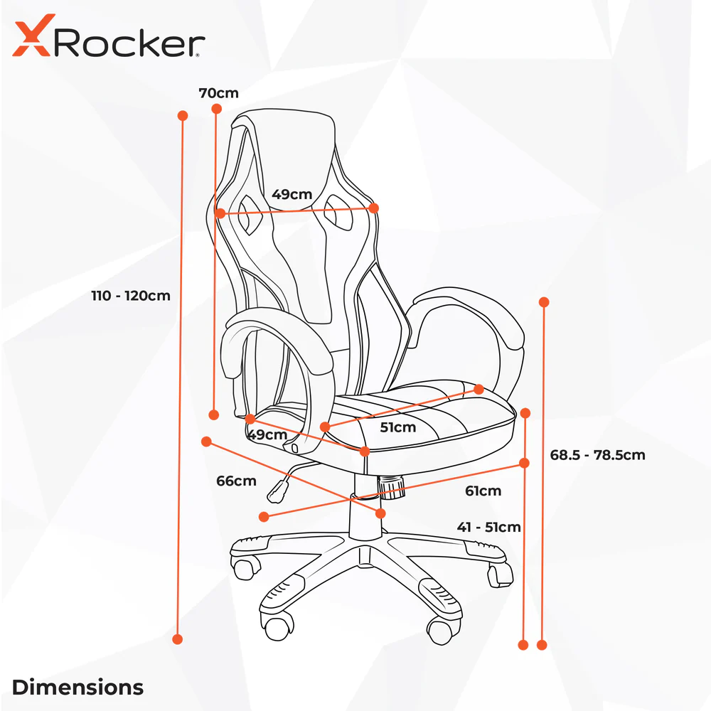 X Rocker - Siège de bureau Maverick réglable en hauteur blanc et rouge avec support lombaire - flash vidéo