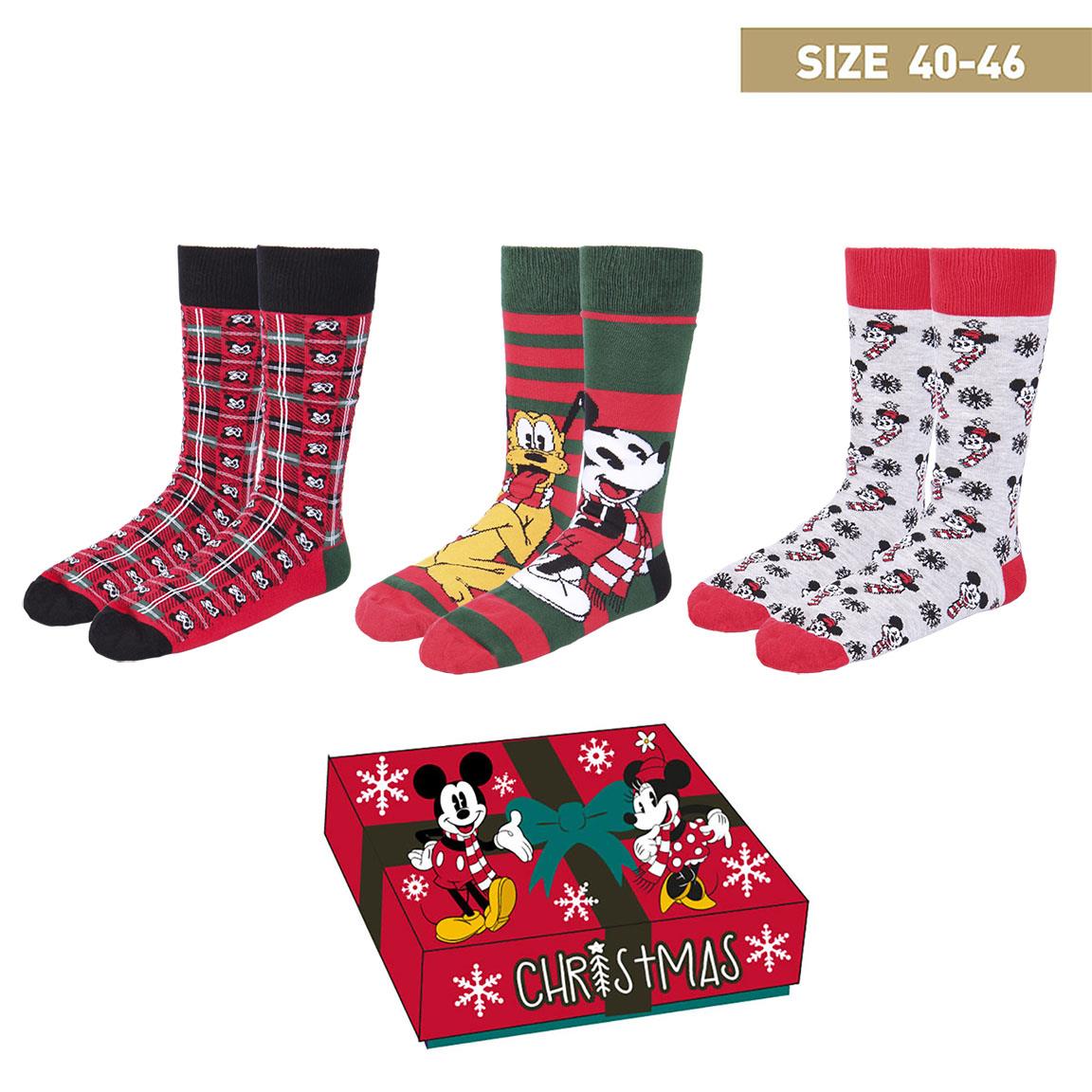 Disney - Pack de 3 paires de chaussettes Mickey Noël (Taille 40-46) - flash vidéo