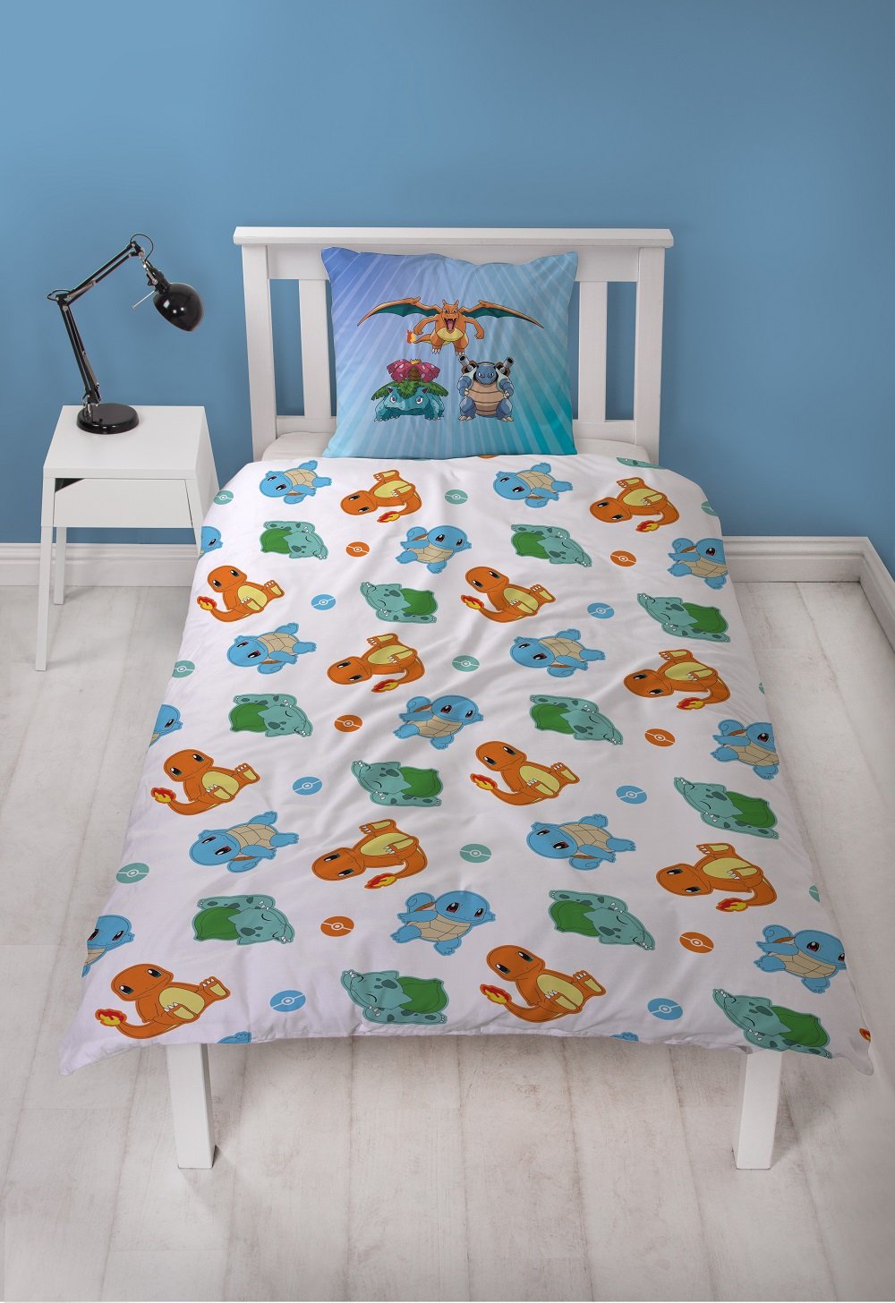 Pokémon - Parure de lit en microfibre Starter Evolution (140x200cm + 63x63cm) - flash vidéo