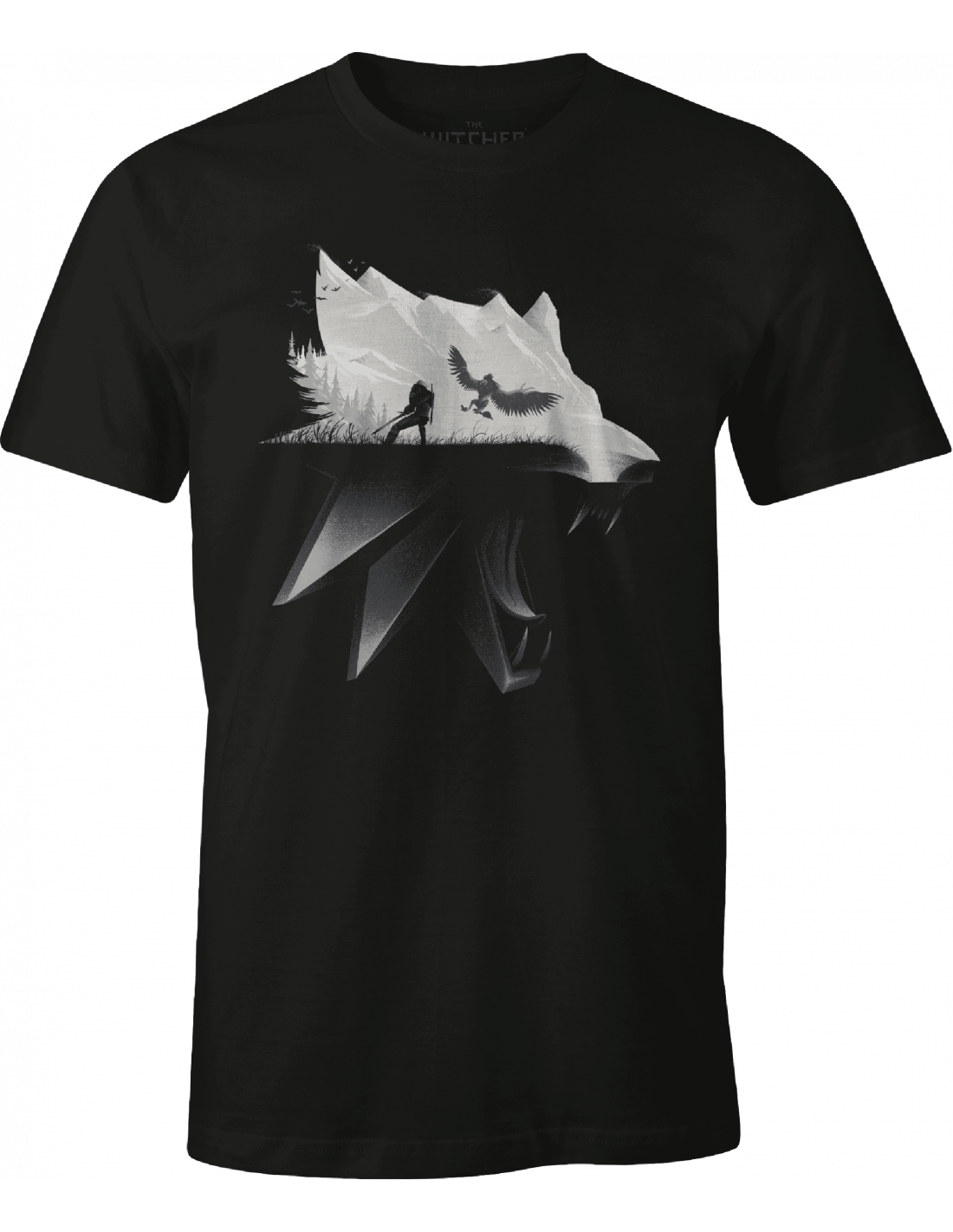 The Witcher 3 - Wolf Silhouette Black T-Shirt - S - flash vidéo