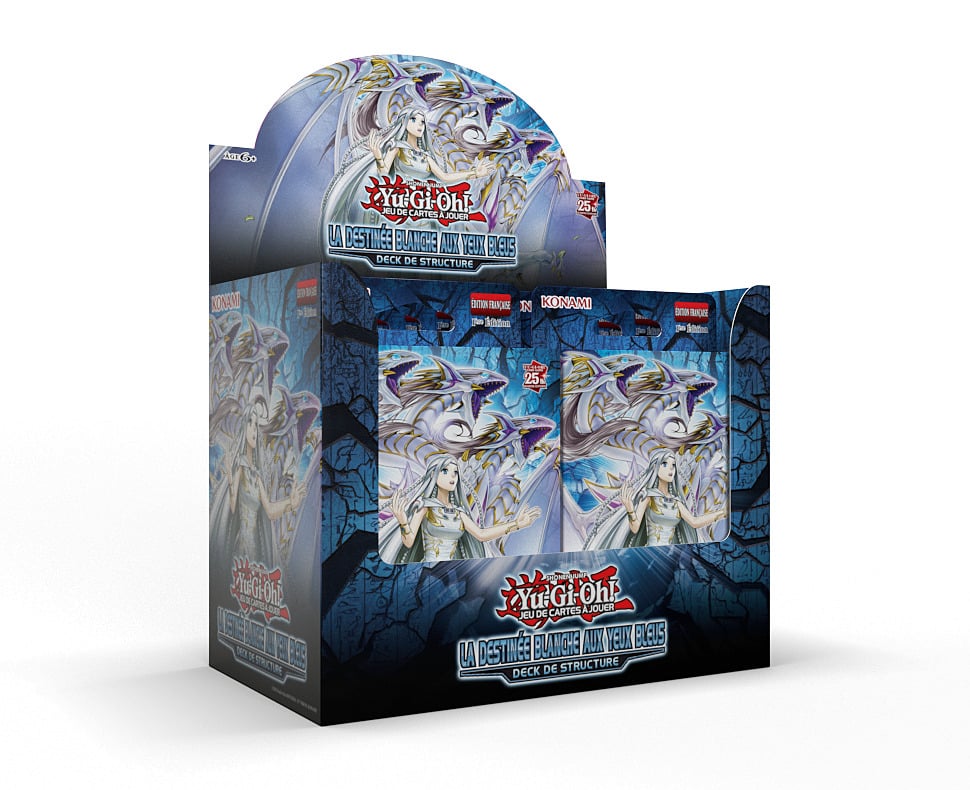 Yu-Gi-Oh! JCC - Display de Deck de Structure La Destinée Blanche aux Yeux Bleus (8 Decks) - flash vidéo