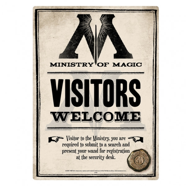 Harry Potter - Ministry of Magic Small Tin Sign - flash vidéo