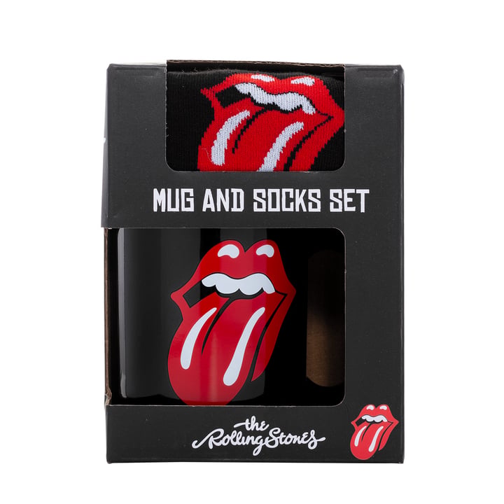 The Rolling Stones - Coffret cadeau avec tasse 315ml et paire de chaussette EU 41-45 "Lips" - flash vidéo