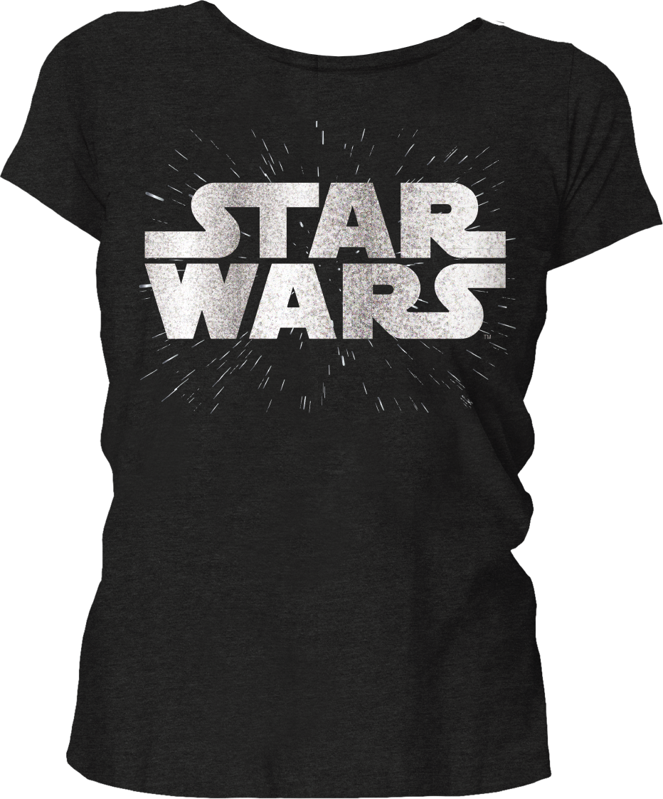 Star Wars - Silver Logo Black Women T-Shirt S - flash vidéo