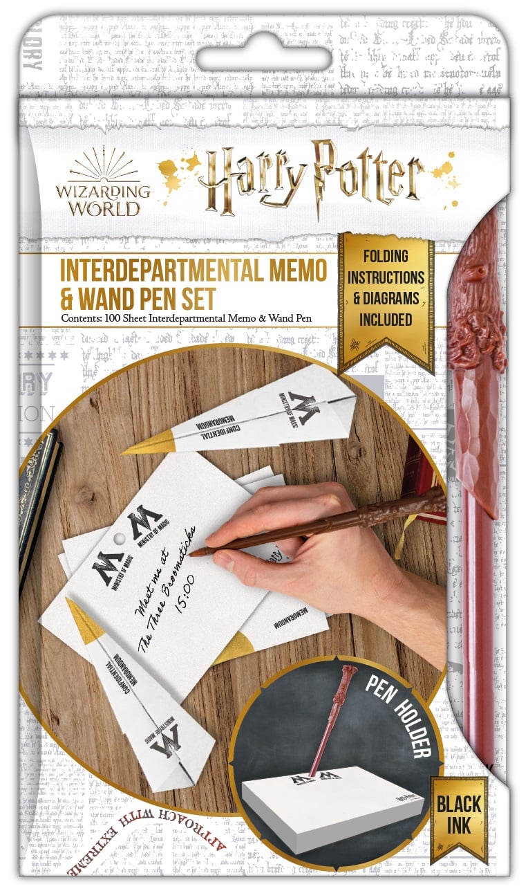Harry Potter - Ensemble de mémos et stylo-bille en forme de baguette du Ministère de la Magie - flash vidéo