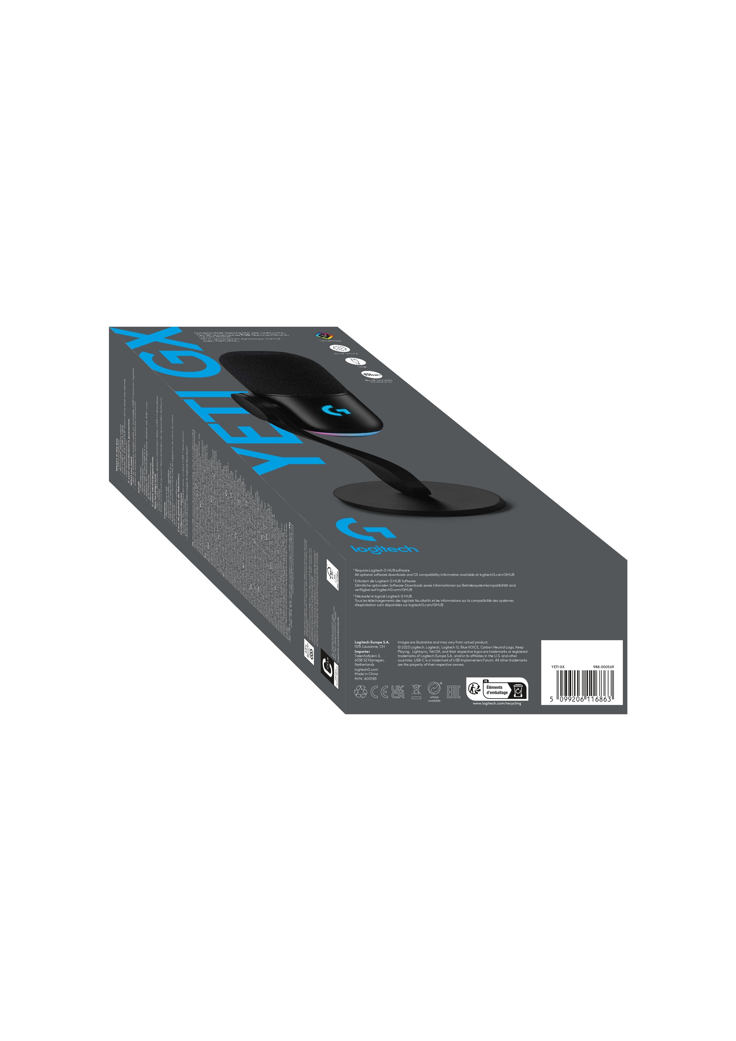 Logitech - Microphone gaming RVB dynamique Yeti GX avec LIGHTSYNC - flash vidéo