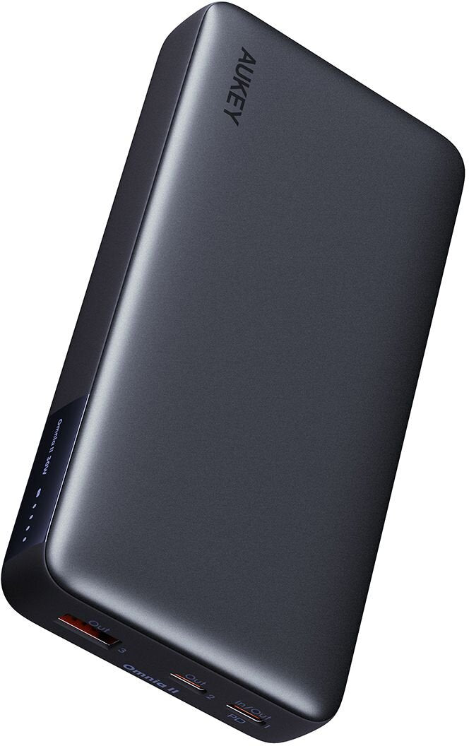 Aukey - Power Bank Noire SprintX 20000mAh 30W Charge rapide - flash vidéo