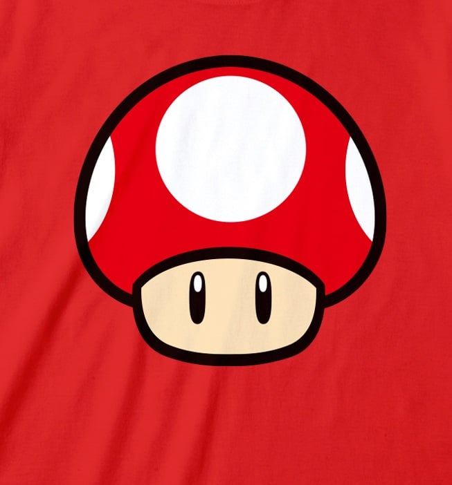 Nintendo - T-Shirt unisexe Rouge Super Mario Champignon Power Up - S - flash vidéo