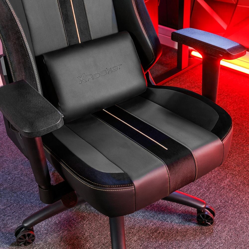 X Rocker - Chaise de bureau ergonomique Onyx Noire/Or - flash vidéo