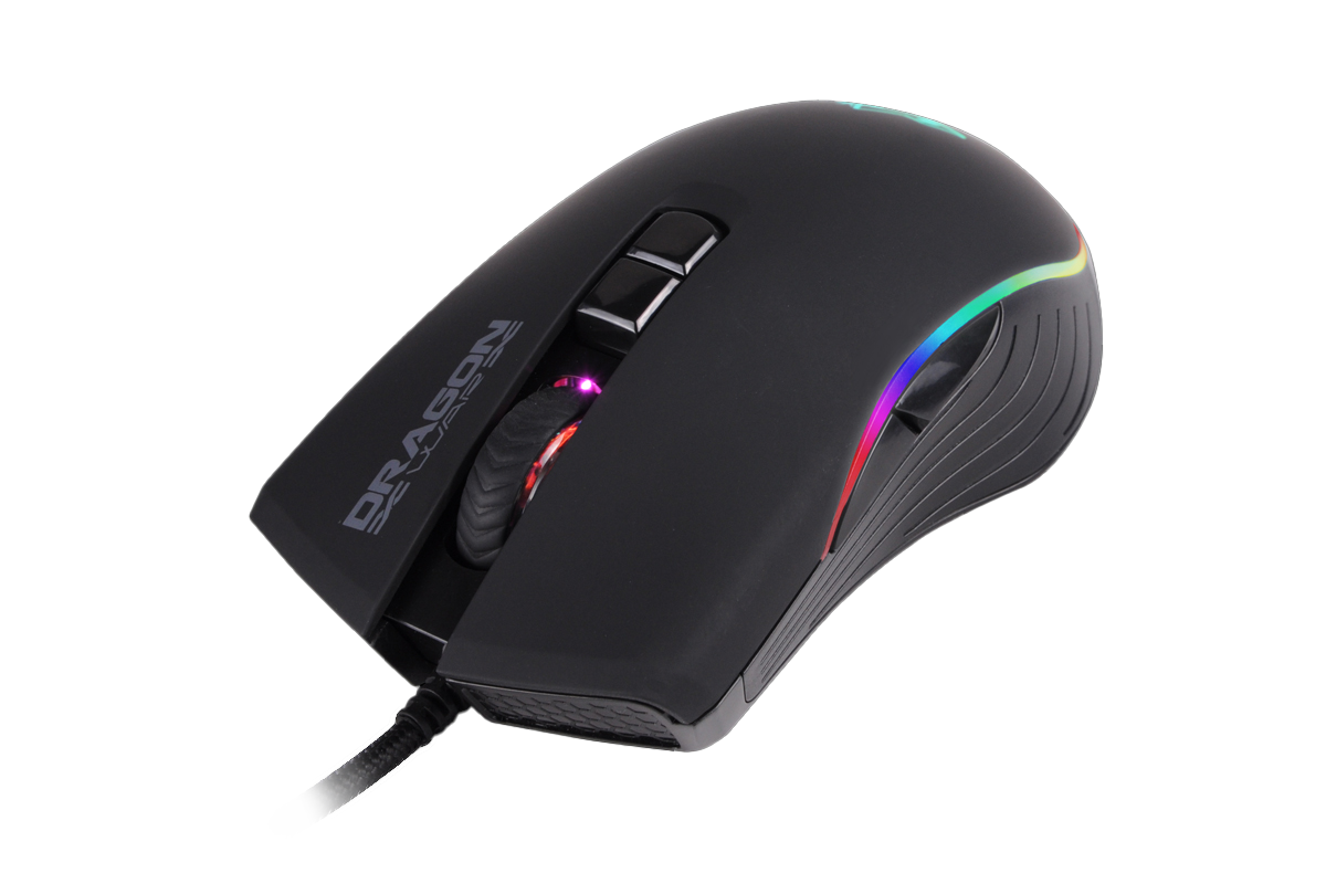 Dragonwar G20 7000DPI Souris de jeu RGB ergonomique et personnalisable à 7 boutons - Noir - flash vidéo