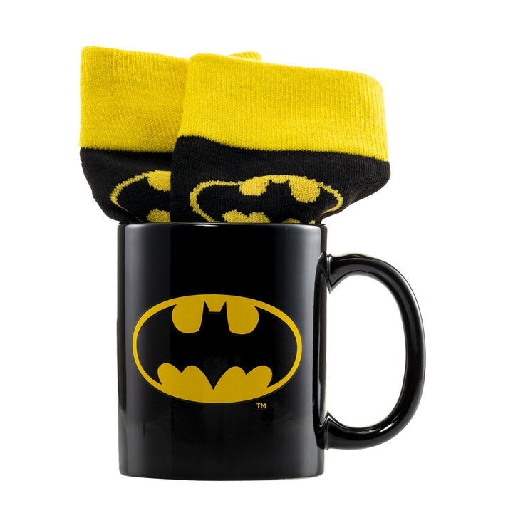 Batman - Coffret cadeau avec tasse 315ml et paire de chaussette EU 41-45 "Logo" - flash vidéo