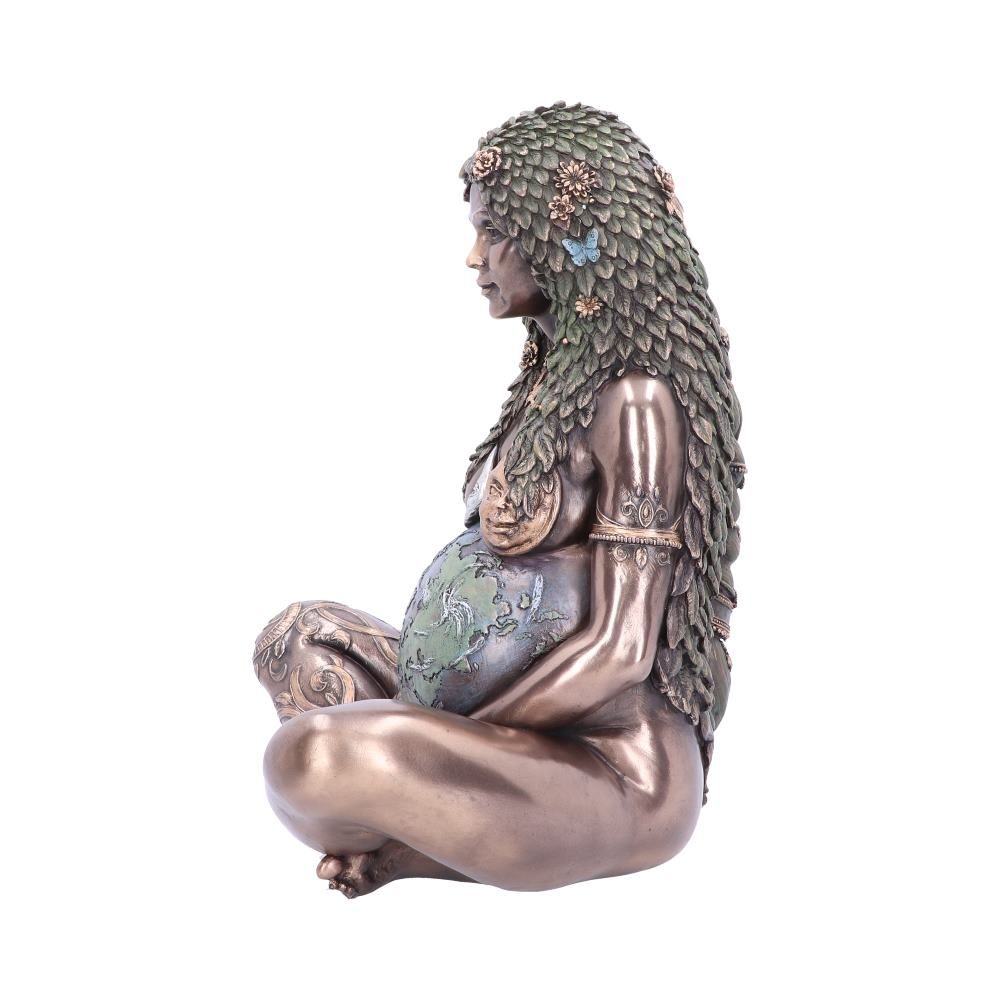 Mother Earth - Figurine de couleur bronze de la Terre Mère Gaia éthérée 30cm - flash vidéo