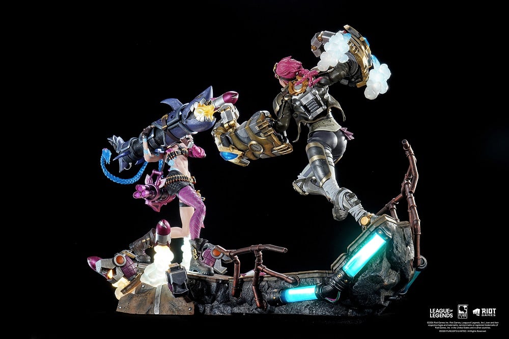 PureArts - 1:6 Scale Statues - League Of Legends - Jinx et Vi Statue 40cm - flash vidéo