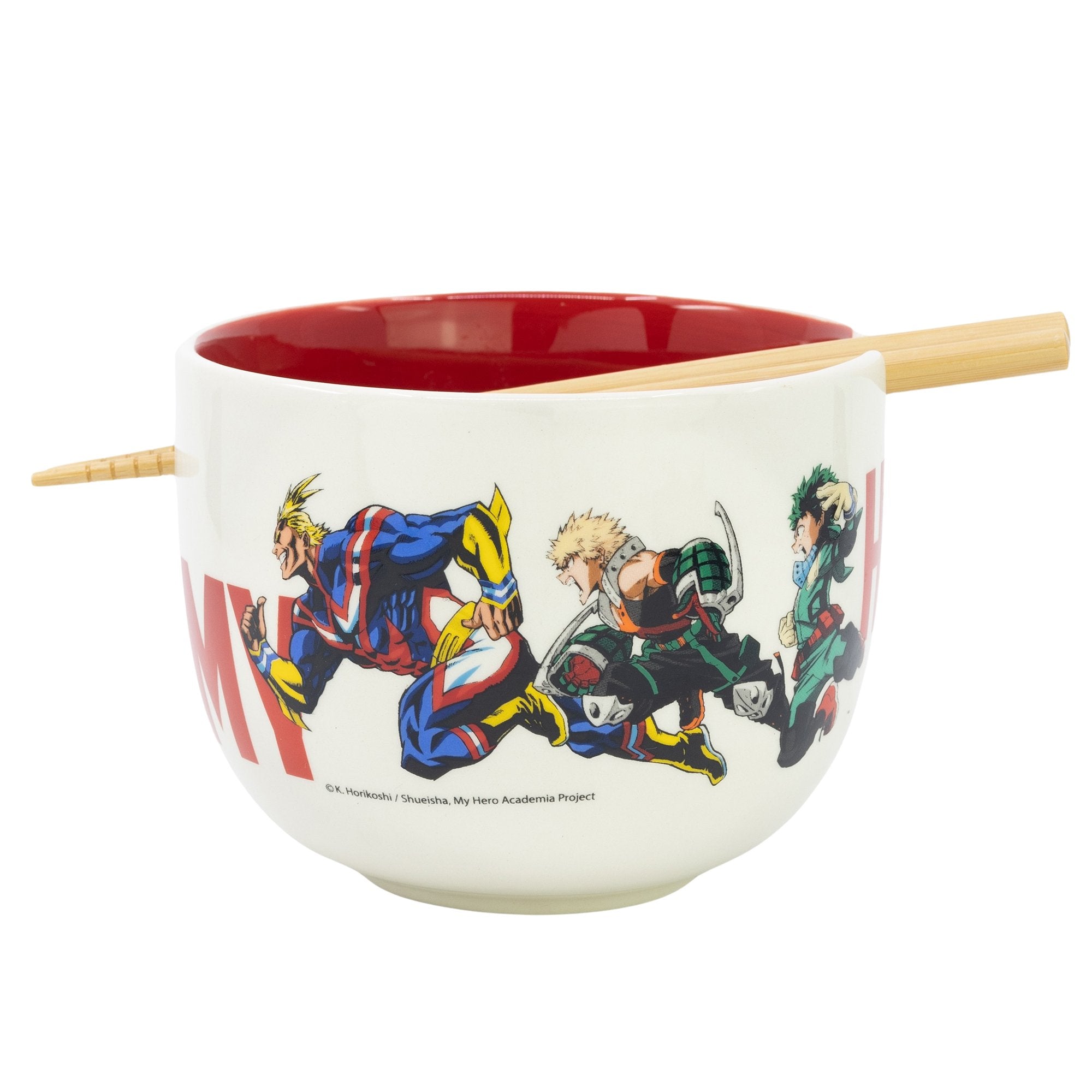 My Hero Academia - Bol à ramen avec baguettes Deku, Katsuki et All Might - flash vidéo