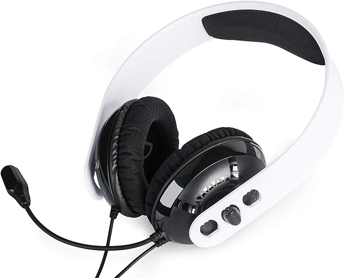Raptor Gaming - Casque de jeu stéréo filaire H200 Blanc pour PS4/PS5 - flash vidéo