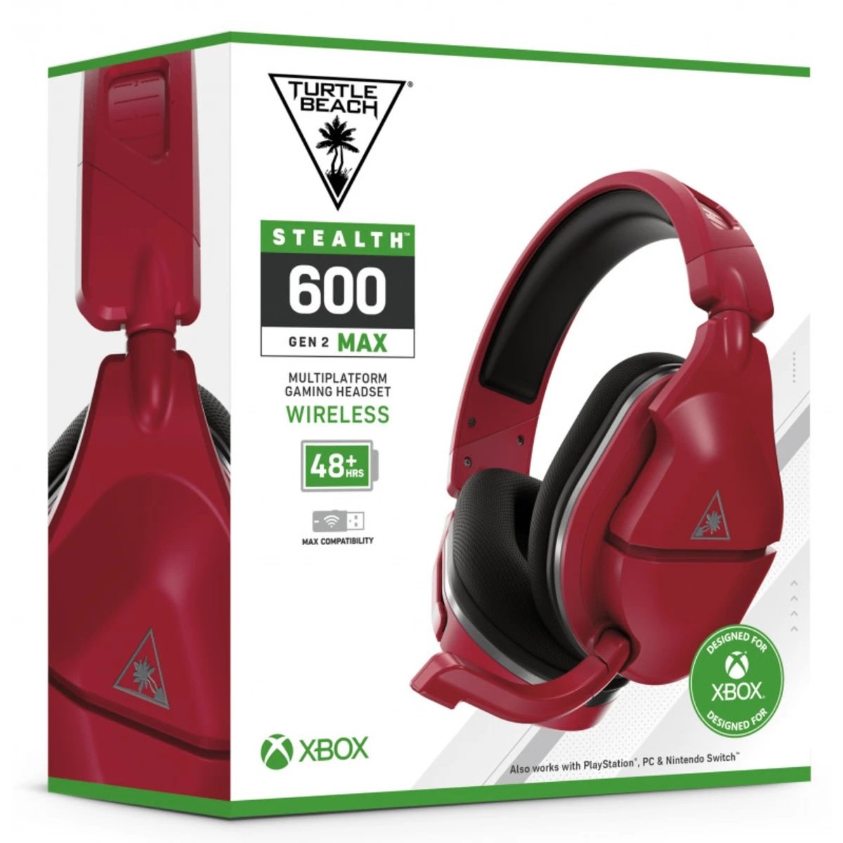 Turtle Beach - Casque de jeu sans fil Stealth 600X Gen 2 MAX Midnight Red pour Xbox Series X|S, Xbox One X, Xbox One S, PS5, PS4, Switch, Switch OLED, PC et Mac - flash vidéo