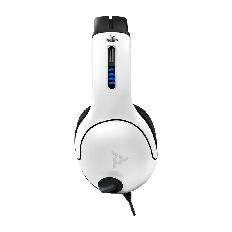 PDP - Casque de jeu stéréo filaire LVL50 Blanc pour PS5, PS4 & PC - flash vidéo