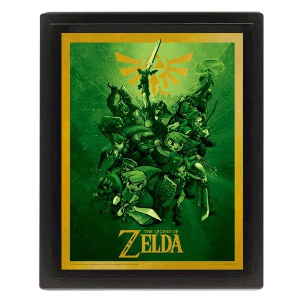 The Legend Of Zelda - Lien Affiche lenticulaire 3D 28,7 x 23,5cm - flash vidéo