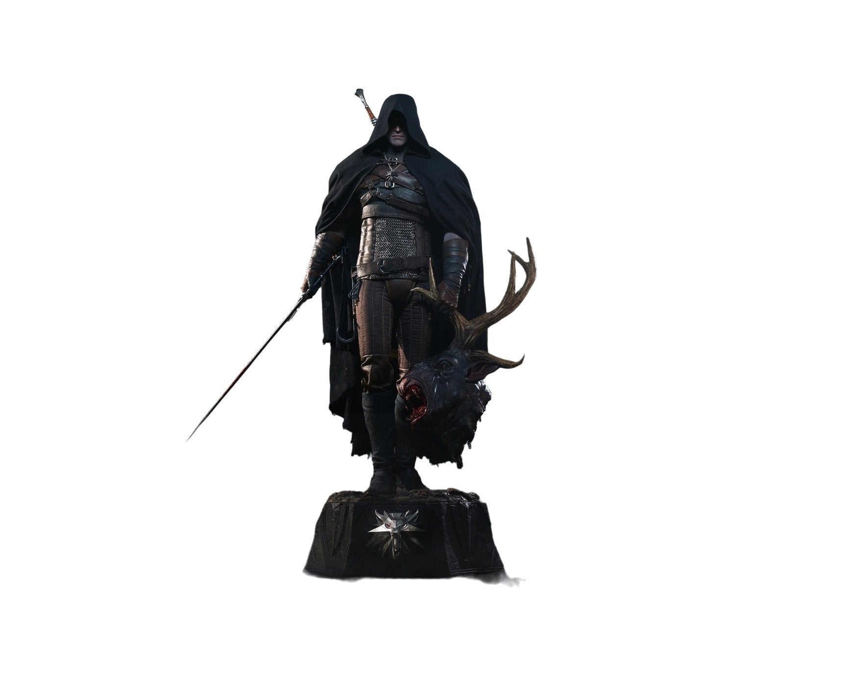 PureArts - 1:2 Scale Statues - Prestige Line - The Witcher 3 - Wild Hunt - Geralt de Riv Statue 110cm - flash vidéo