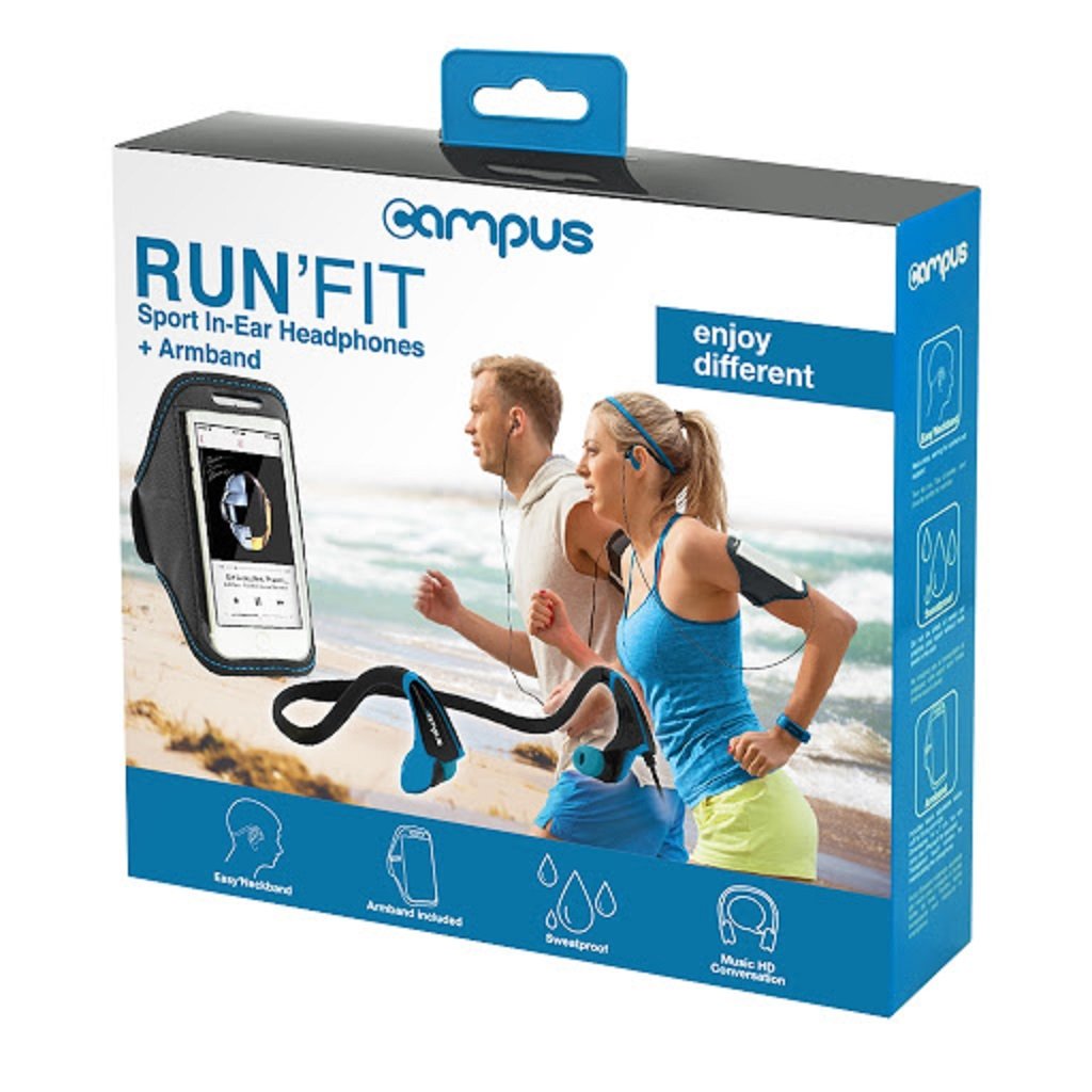 Campus Ecouteurs audio RUNFIT noir - flash vidéo