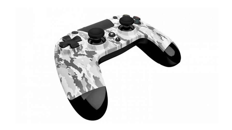 Gioteck - Manette filaire premium VX4 Camouflage Arctique pour PS4 et PC - flash vidéo