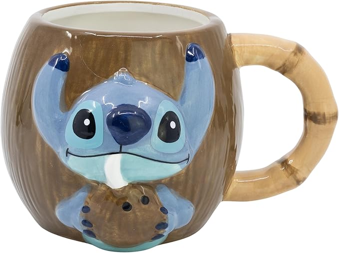 Disney - Tasse 3D en céramique Stitch Noix de Coco - 414ml - flash vidéo