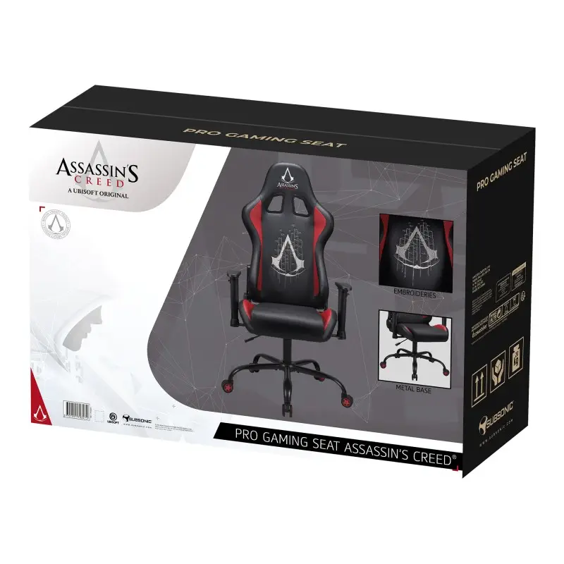 Subsonic - Assassin's Creed - Chaise Gaming Pro Noire et Rouge - flash vidéo