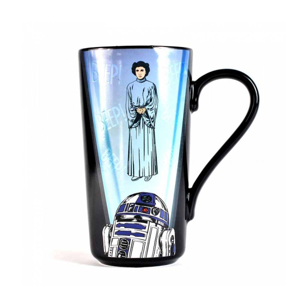 Star Wars - R2-D2 & Princess Leia Heat Changing Latte Mug 500ml - flash vidéo