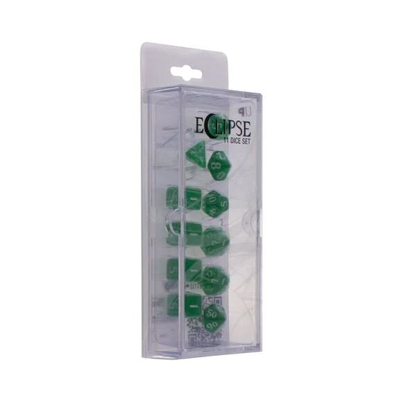 Ultra Pro - Eclipse 11 - Set de dés en acrylique : Vert forêt - flash vidéo