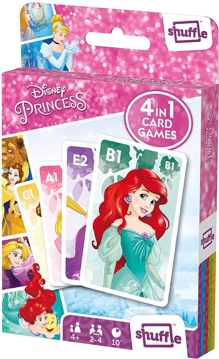 Shuffle - Jeu de Cartes Disney Princesses - 4 en 1 - flash vidéo