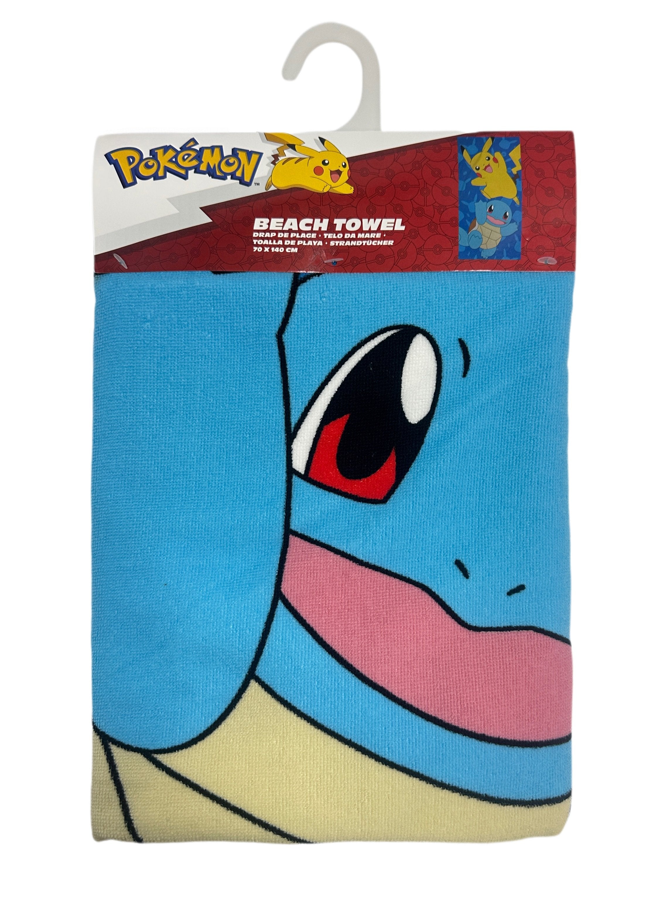 Pokémon - Serviette de plage en microfibre Pikachu et Carapuce (140x70cm) - flash vidéo