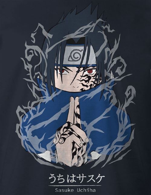 Naruto - T-shirt Noir Sasuke - XL - flash vidéo