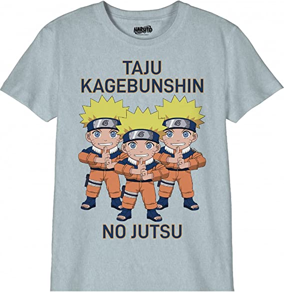 Naruto - Multi Clônages - T-Shirt Gris Pour Hommes - 10 ans - flash vidéo