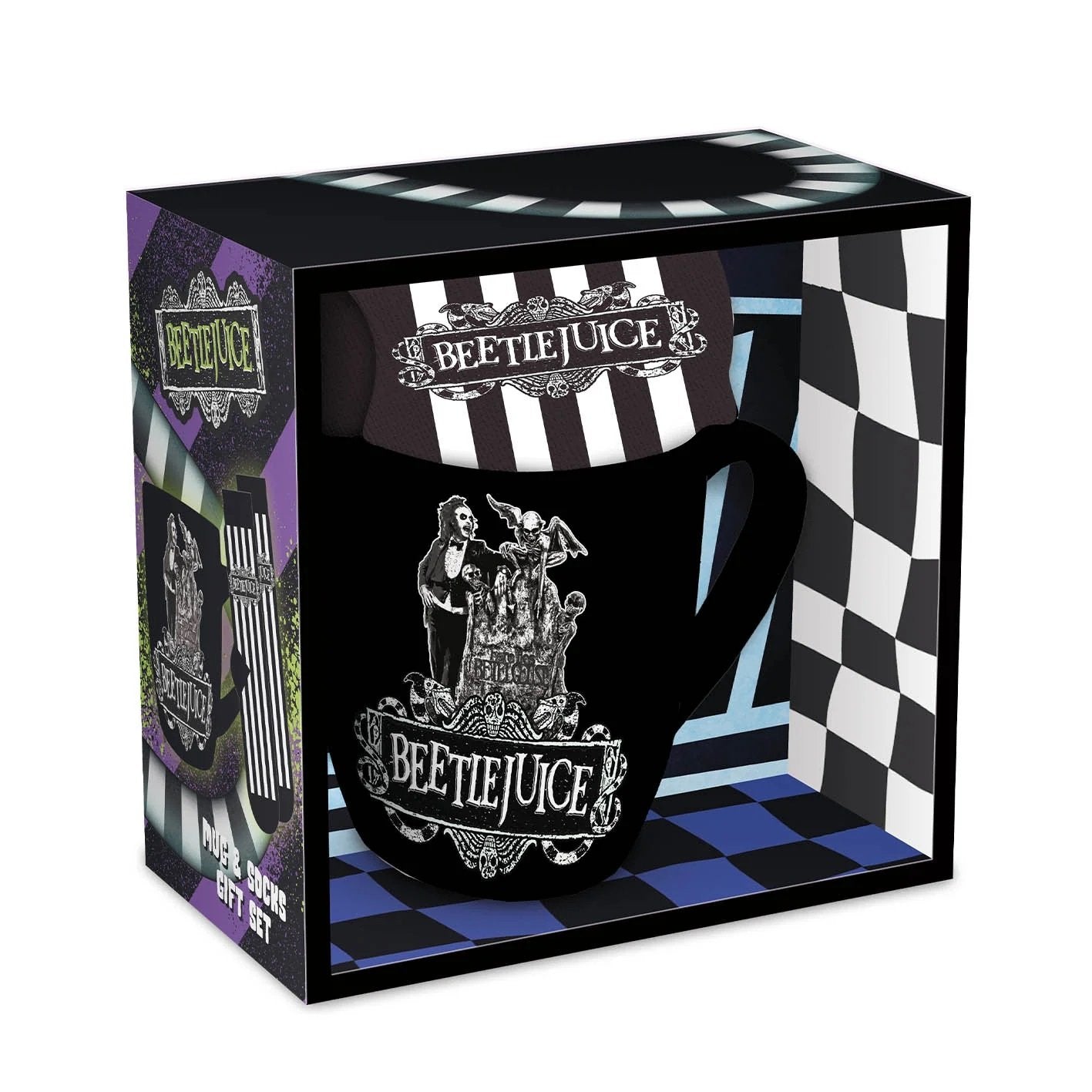Beetlejuice - Coffret cadeau avec tasse 315ml et paire de chaussette EU 41-45 "Beetlejuice" - flash vidéo