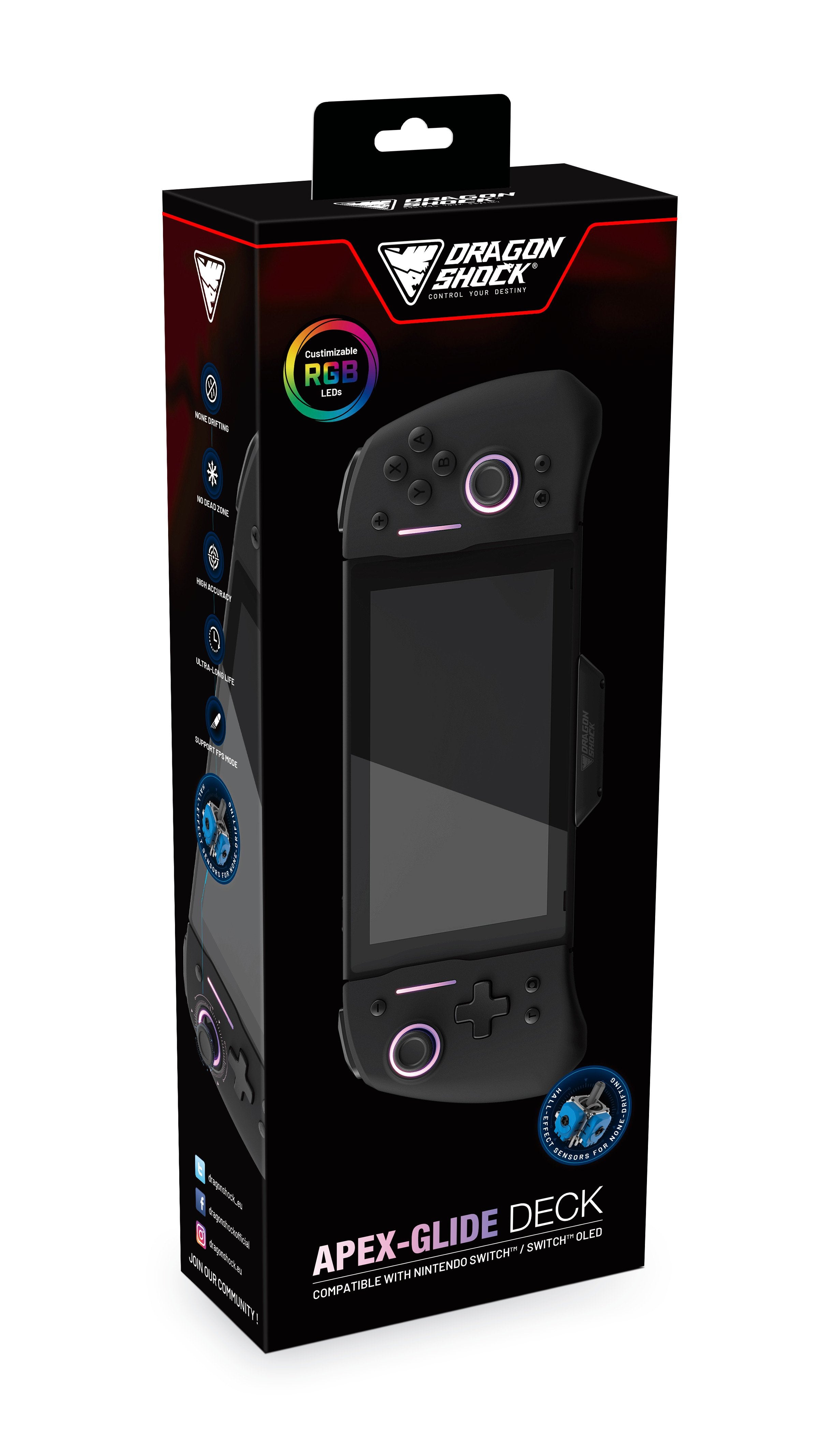 DragonShock - Apex-Glide Deck - Support Manette pour Nintendo Switch et Switch OLED - flash vidéo