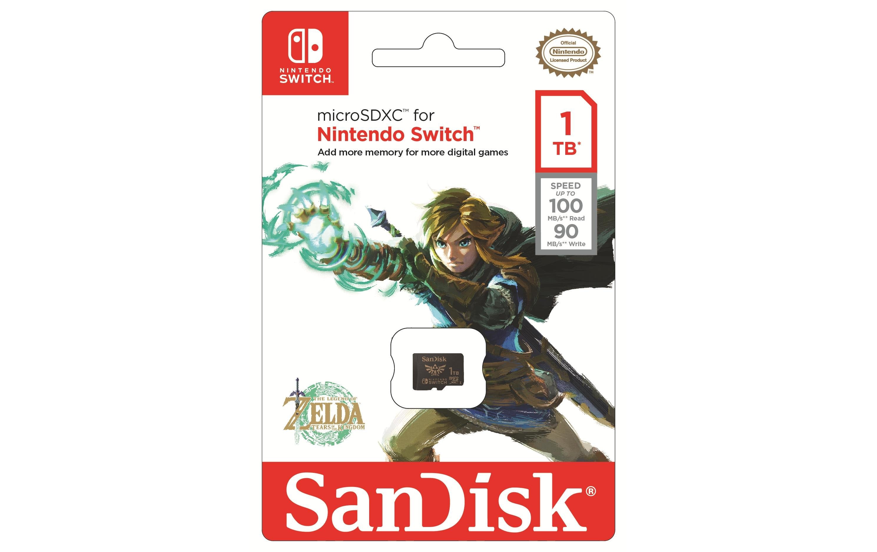 SanDisk - Carte mémoire microSDXC UHS-I 1 To Edition Zelda pour Nintendo Switch, Switch Lite et Switch OLED - flash vidéo