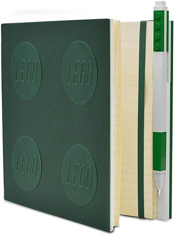 Cahier verrouillable Lego avec stylo gel - Vert foncé - flash vidéo
