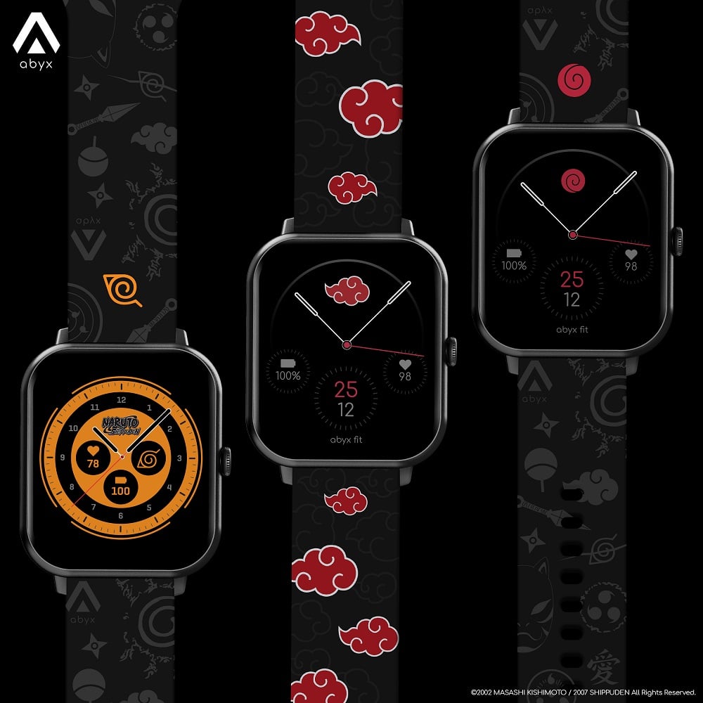 Abyx Fit - Bracelet universel Naruto Shippuden - Symbole Konoha 20mm pour montre connectée - flash vidéo