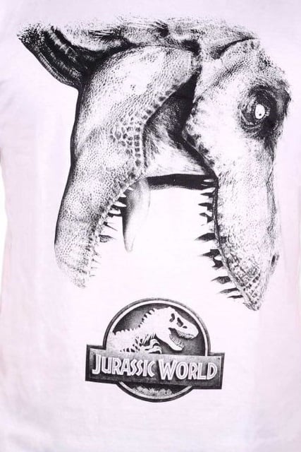 Jurrasic World - Tyrannosaur Logo White T-Shirt L - flash vidéo